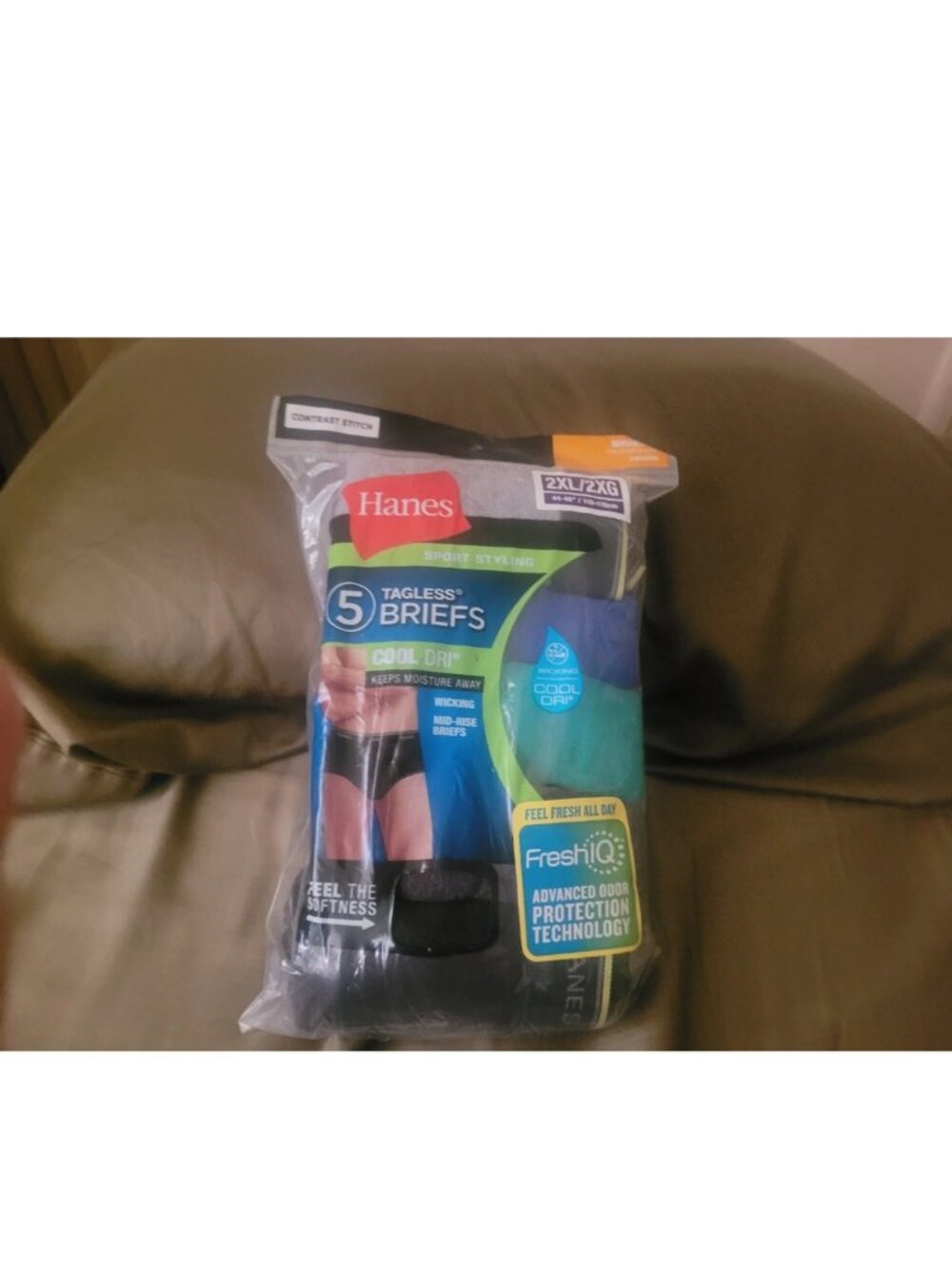 Brand-New In Package Hanes Tagless Briefs Underwear 5-Pack Size 2XL